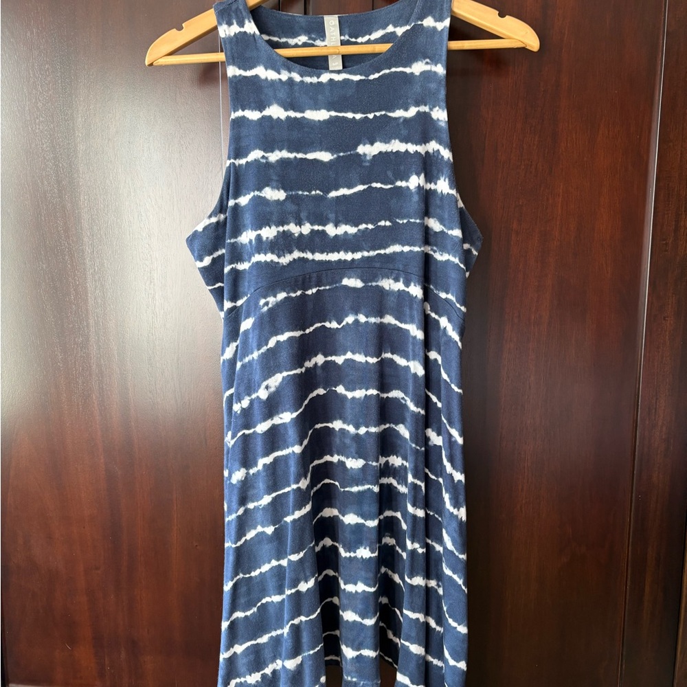 Athleta Santorini Navy Tie-Dye Sleeveless Dress